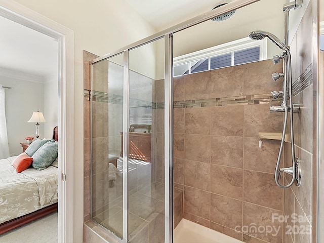 bathroom featuring walk in shower