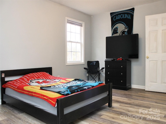 bedroom featuring hardwood / wood-style floors