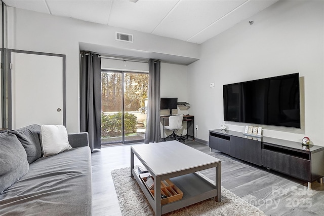 living room featuring hardwood / wood-style floors