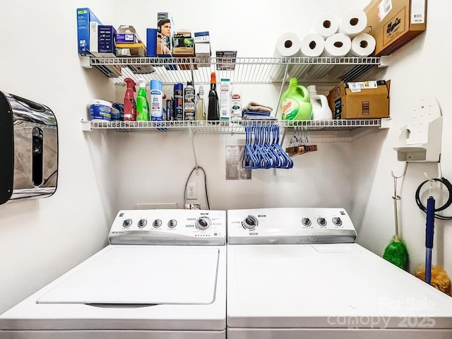 washroom featuring independent washer and dryer