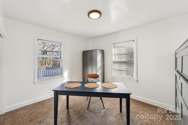 carpeted home office featuring a healthy amount of sunlight