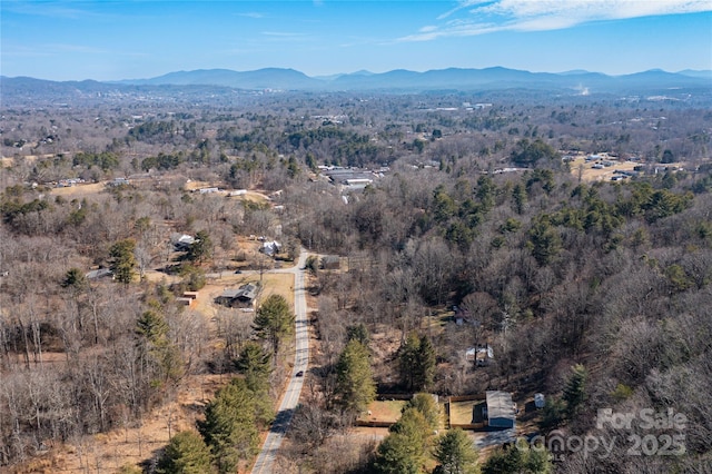 bird's eye view featuring a mountain view
