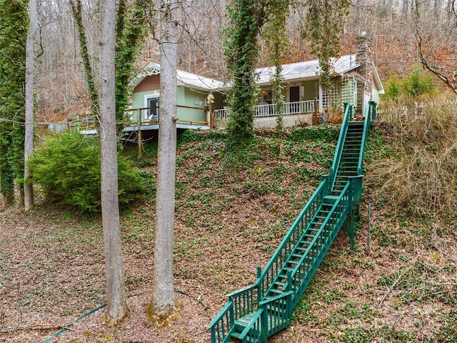 exterior space featuring stairs