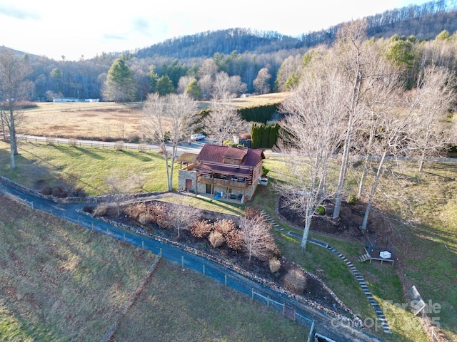 aerial view with a rural view