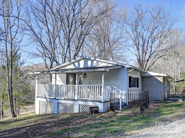 view of front facade with a porch