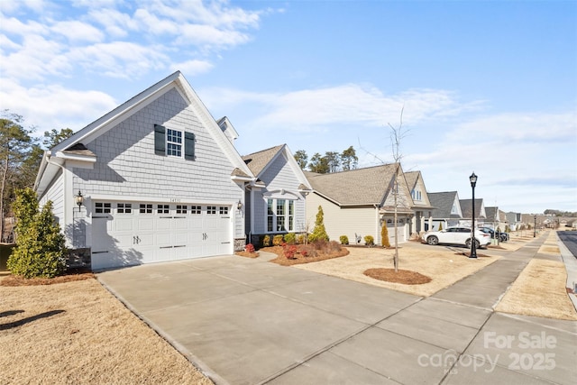 front facade with a garage