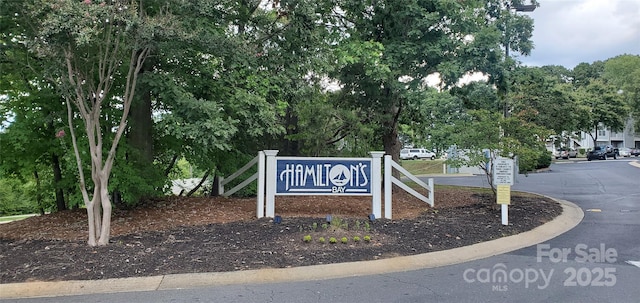 view of community sign