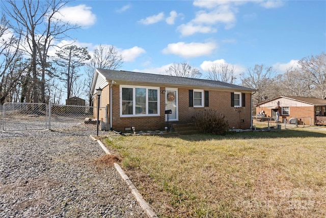 view of front of house with a front lawn