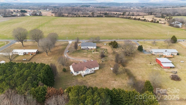 aerial view with a rural view