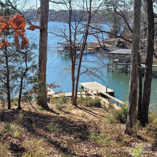 view of water feature featuring a boat dock