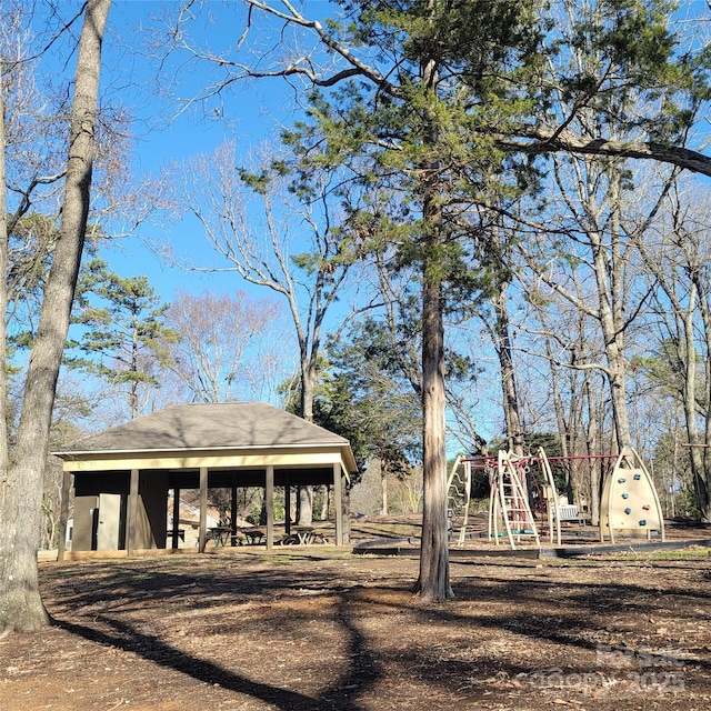 exterior space featuring a playground