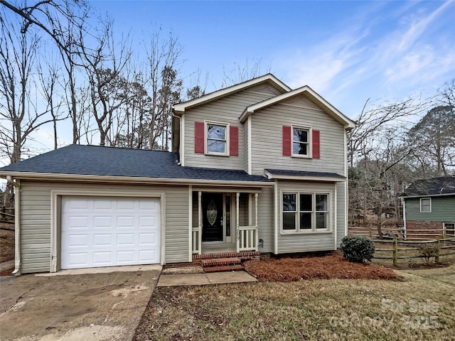 view of front property featuring a garage