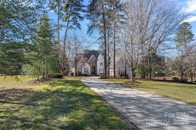 view of front of home with a front yard