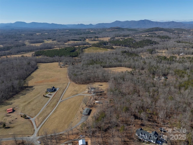 bird's eye view featuring a mountain view