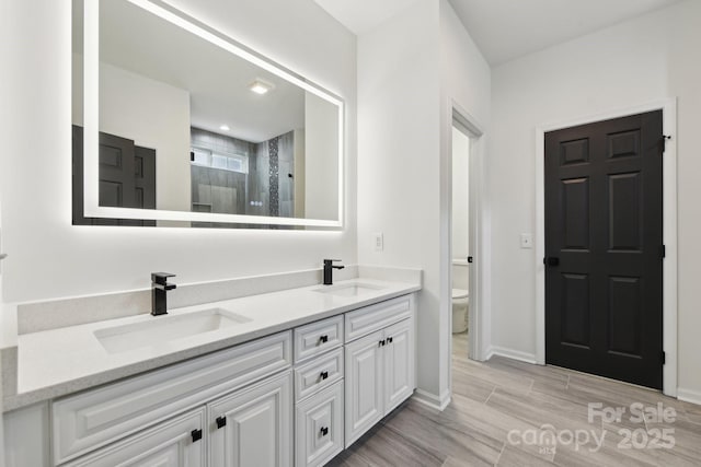 bathroom with vanity and toilet