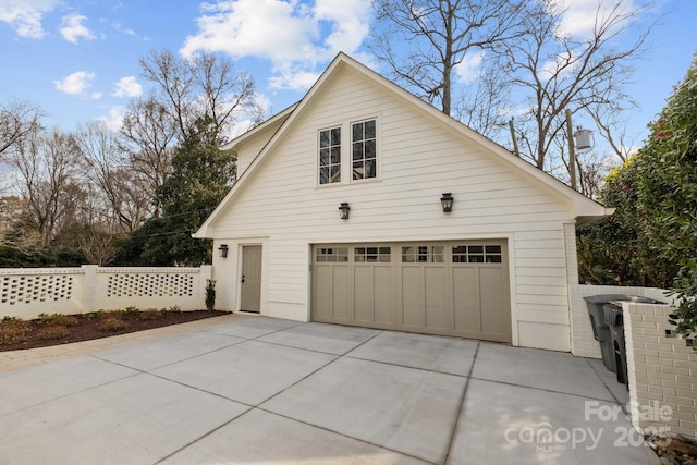 view of garage