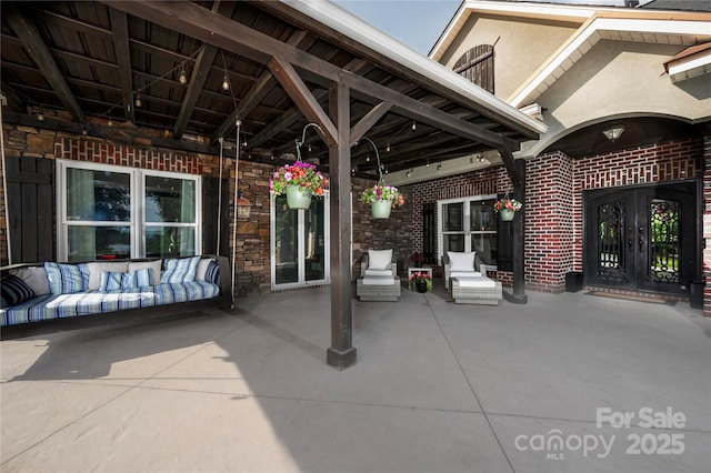 view of patio with french doors