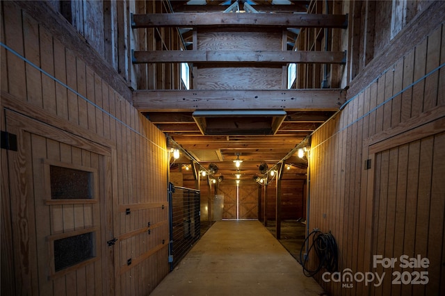 corridor with a towering ceiling