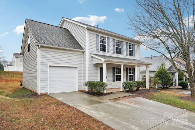 view of front property featuring covered porch