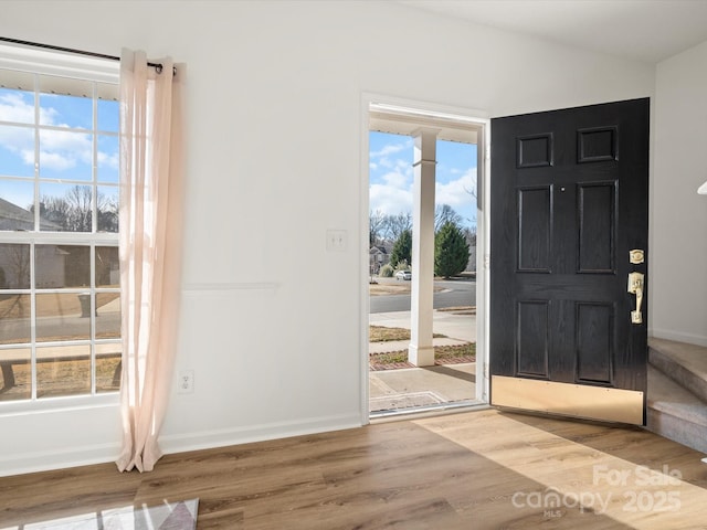 entryway featuring hardwood / wood-style floors