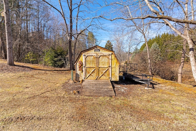 view of shed