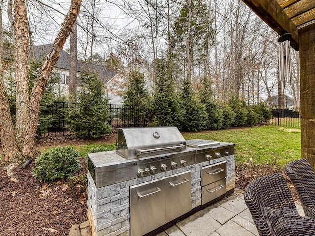 view of patio / terrace with exterior kitchen