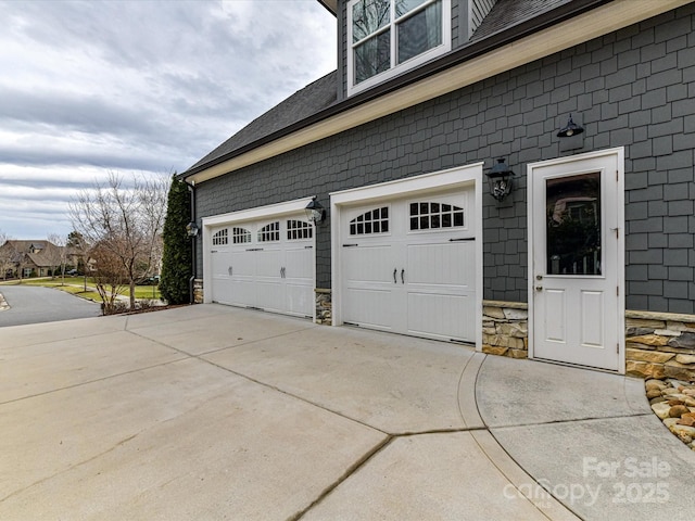 view of garage