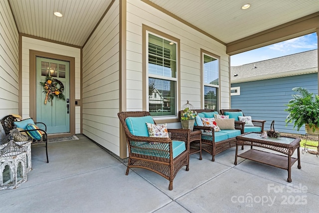 view of patio / terrace featuring an outdoor living space