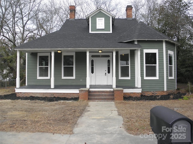 view of front of property with a porch