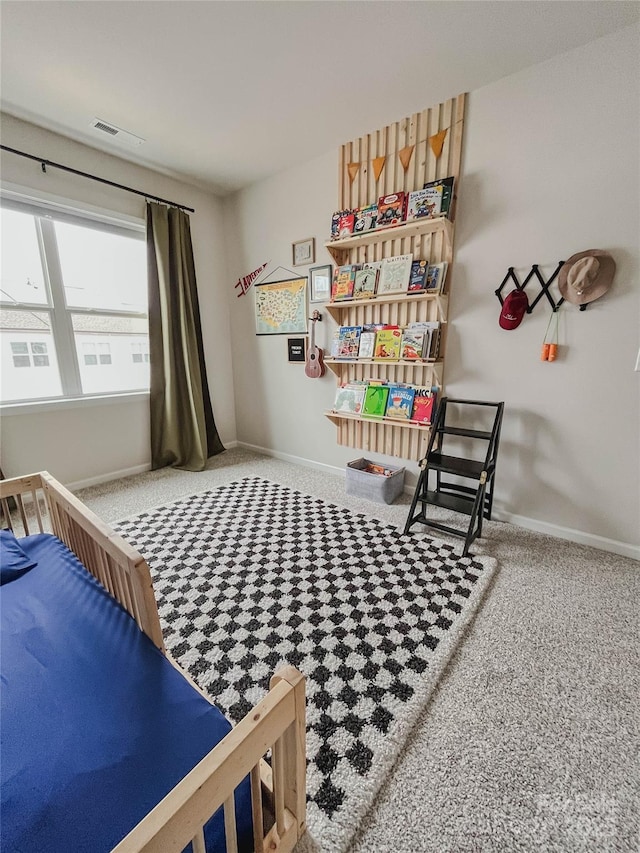 bedroom featuring carpet