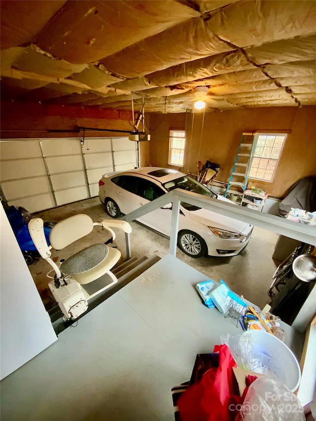 garage featuring a garage door opener