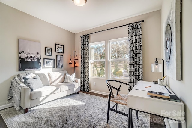 office featuring hardwood / wood-style floors