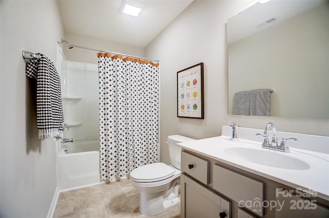 128 Shay Crossing Rd, Salisbury, NC 28146 - bathroom with toilet, vanity, and shower / tub combo with curtain