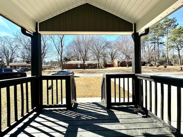 wooden deck with covered porch