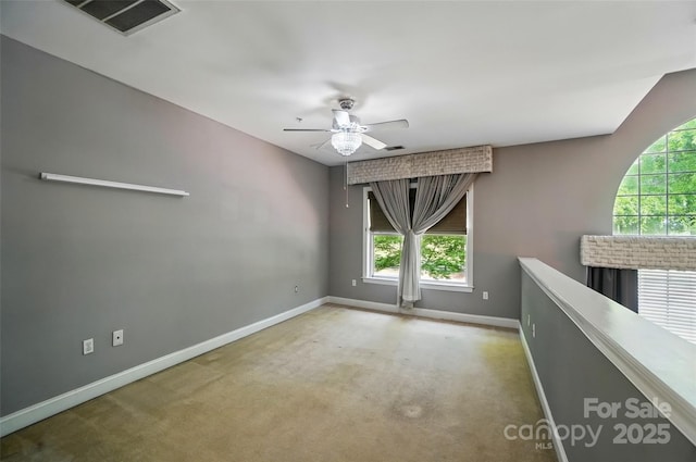 128 Steinbeck Way Unit E, Mooresville, NC 28117 - empty room with baseboards, ceiling fan, carpet flooring, and visible vents