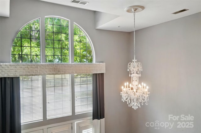 128 Steinbeck Way Unit E, Mooresville, NC 28117 - room details featuring visible vents and a notable chandelier