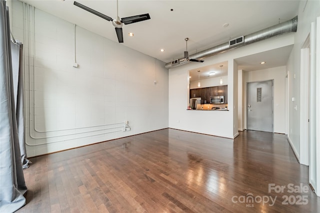 interior space with dark wood-type flooring