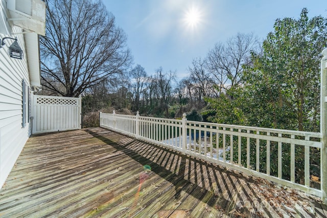 531 Elm St, Salisbury, NC 28144 - wooden deck featuring view of wooded area