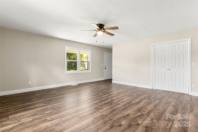 2525 Oxford Cir, Lancaster, SC 29720 - empty room featuring ceiling fan and dark hardwood / wood-style flooring