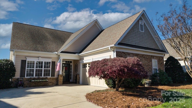 craftsman inspired home featuring a garage