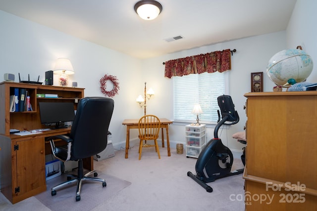 view of carpeted office