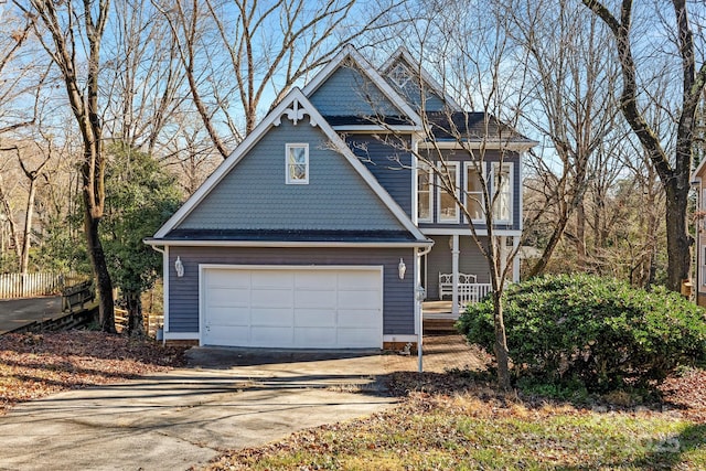 view of front facade with a garage