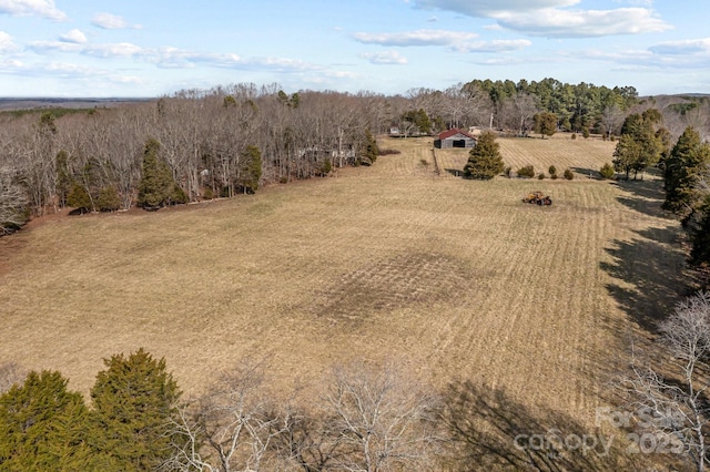 aerial view featuring a rural view