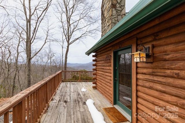 175 Owl Lookout Rd, Sylva, NC 28779 - wooden deck featuring a mountain view
