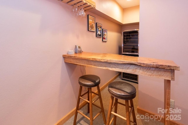 175 Owl Lookout Rd, Sylva, NC 28779 - bar featuring wine cooler