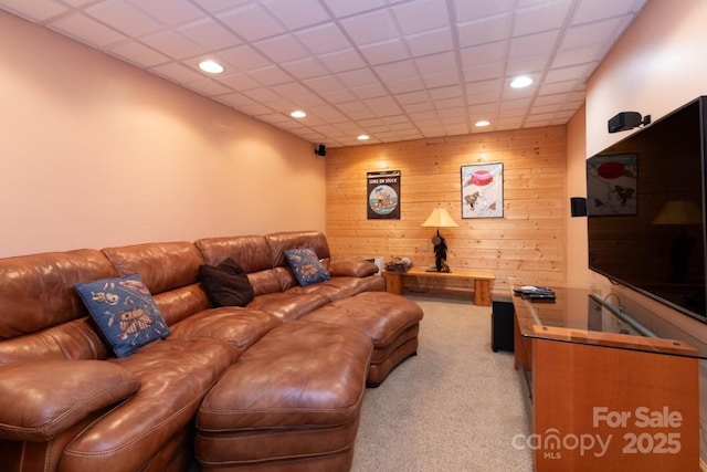 175 Owl Lookout Rd, Sylva, NC 28779 - carpeted cinema room featuring wood walls