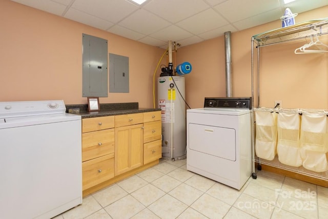 175 Owl Lookout Rd, Sylva, NC 28779 - laundry area with water heater, washing machine and clothes dryer, electric panel, and cabinets