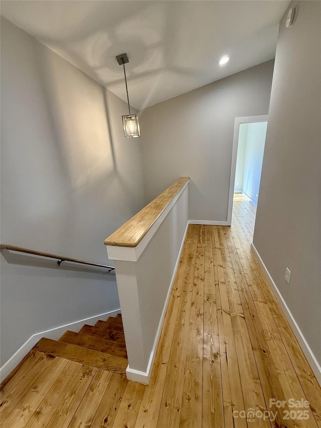 corridor featuring light wood-type flooring