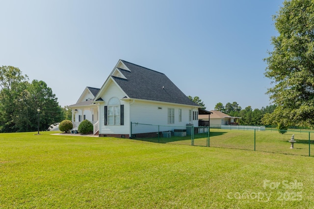 view of property exterior featuring a yard