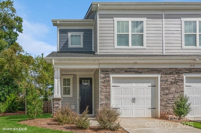 view of front of house with a garage